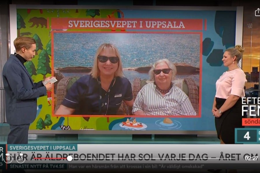 Inslag på TV4 - solrummet på Kapellgärdet Norra